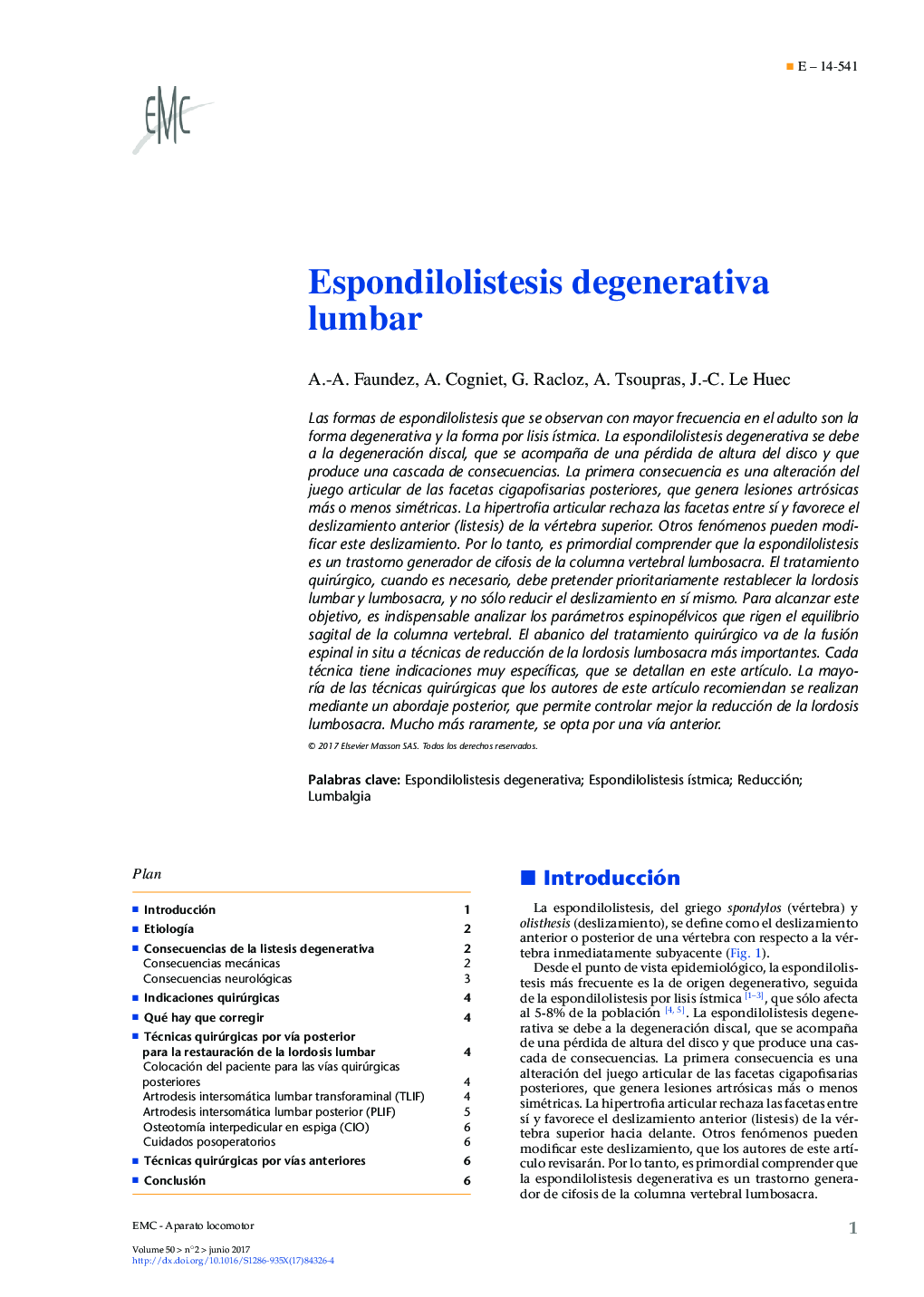 Espondilolistesis degenerativa lumbar