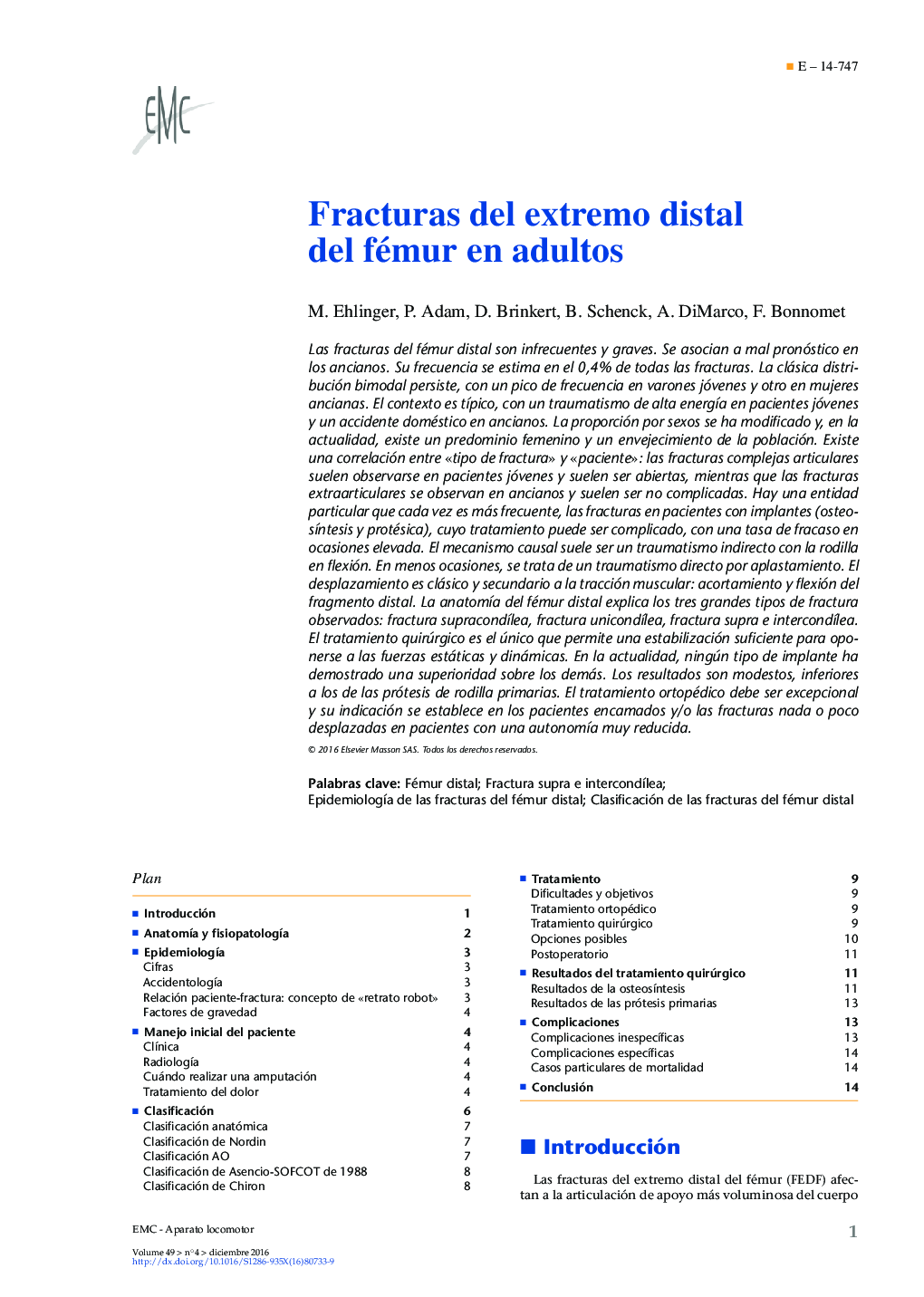 Fracturas del extremo distal del fémur en adultos