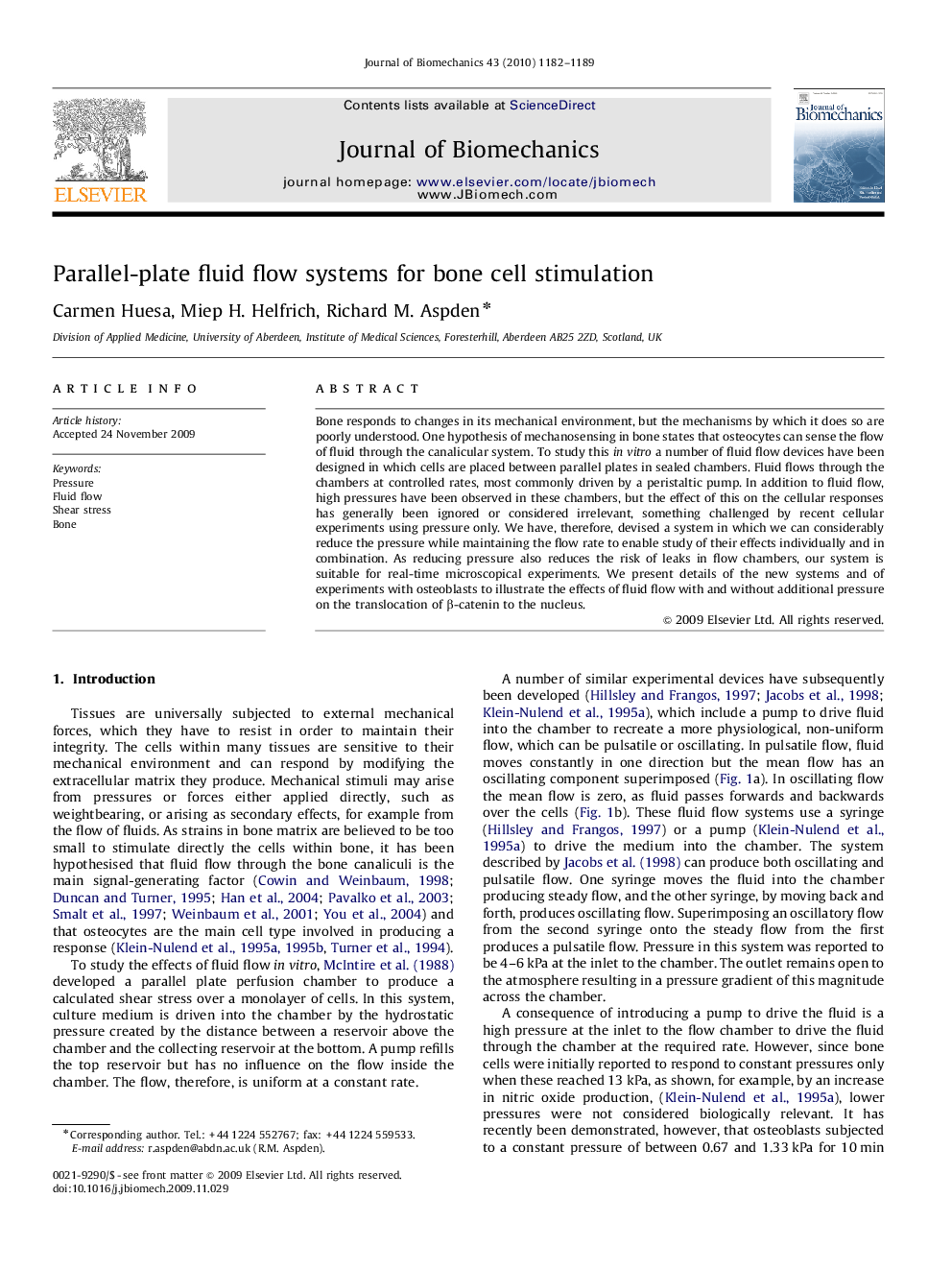 Parallel-plate fluid flow systems for bone cell stimulation