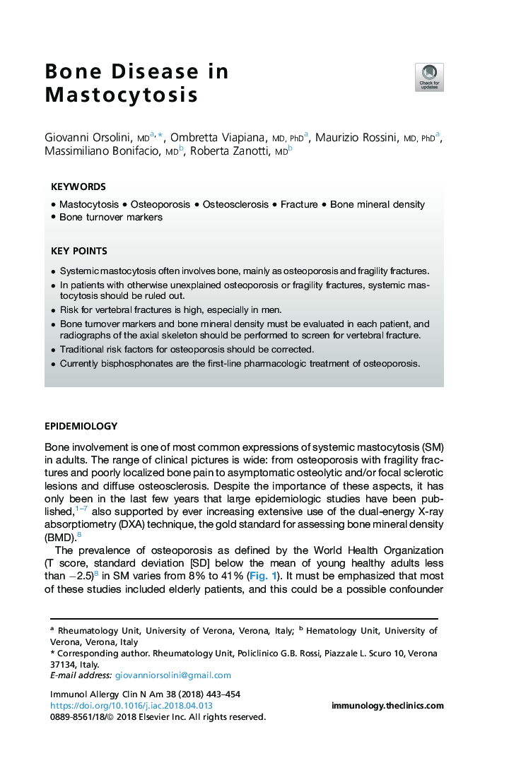 Bone Disease in Mastocytosis