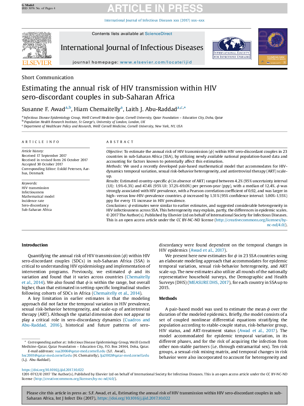 Estimating the annual risk of HIV transmission within HIV sero-discordant couples in sub-Saharan Africa