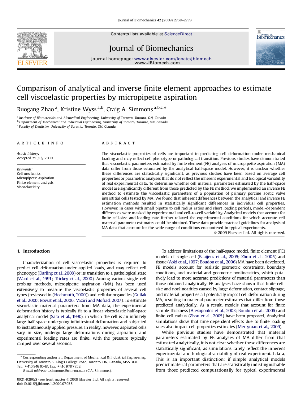 Comparison of analytical and inverse finite element approaches to estimate cell viscoelastic properties by micropipette aspiration