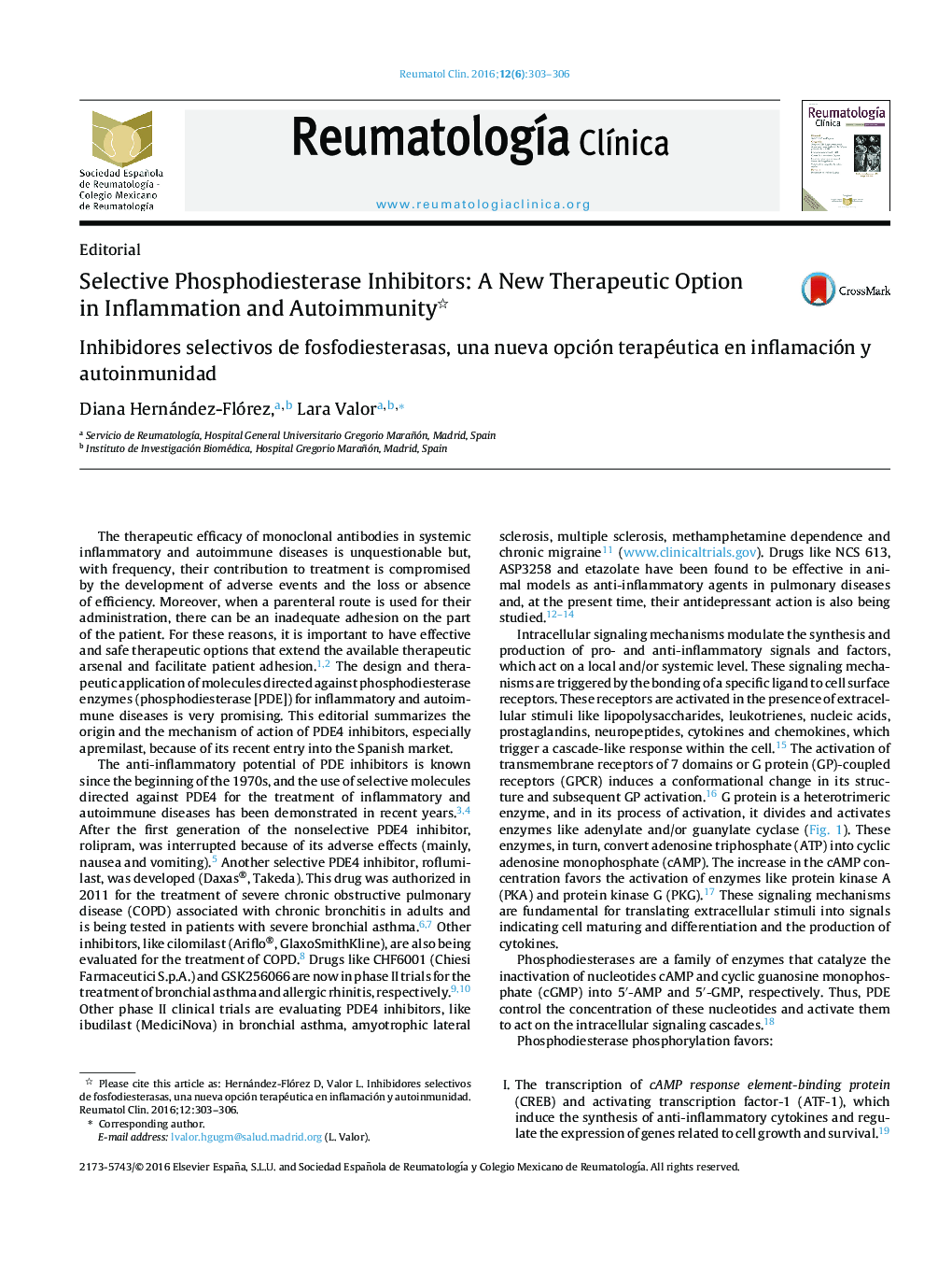 Selective Phosphodiesterase Inhibitors: A New Therapeutic Option in Inflammation and Autoimmunity