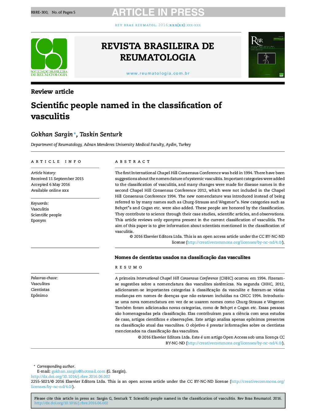 Scientific people named in the classification of vasculitis