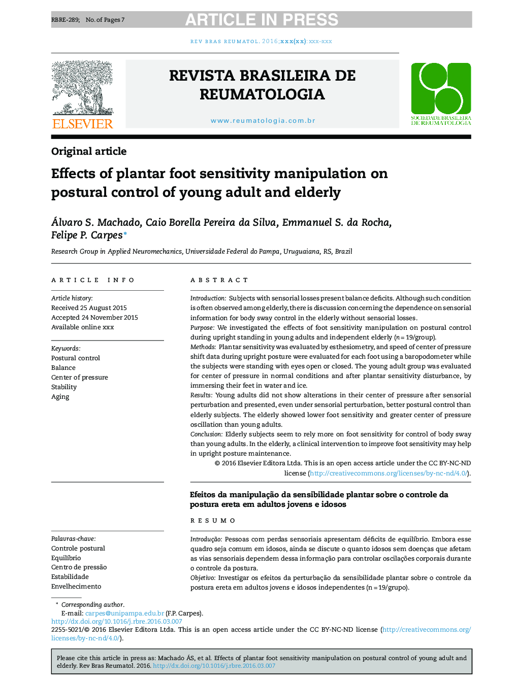 Effects of plantar foot sensitivity manipulation on postural control of young adult and elderly