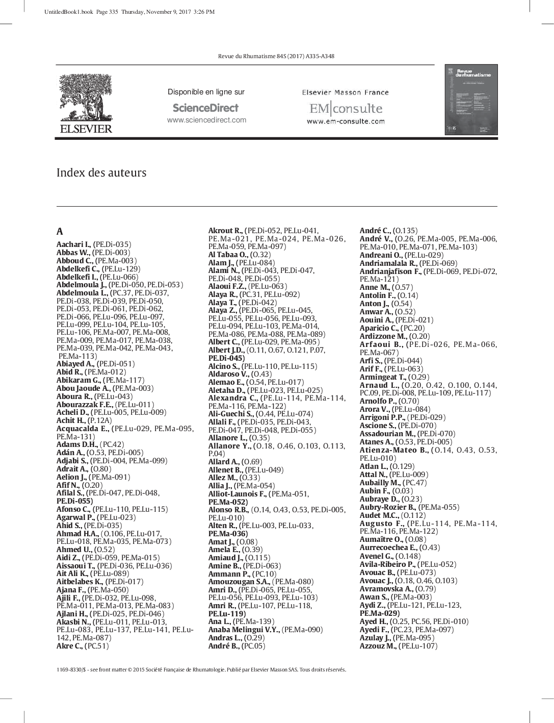 Index des auteurs