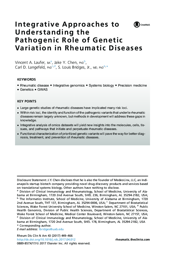 Integrative Approaches to Understanding the Pathogenic Role of Genetic Variation in Rheumatic Diseases