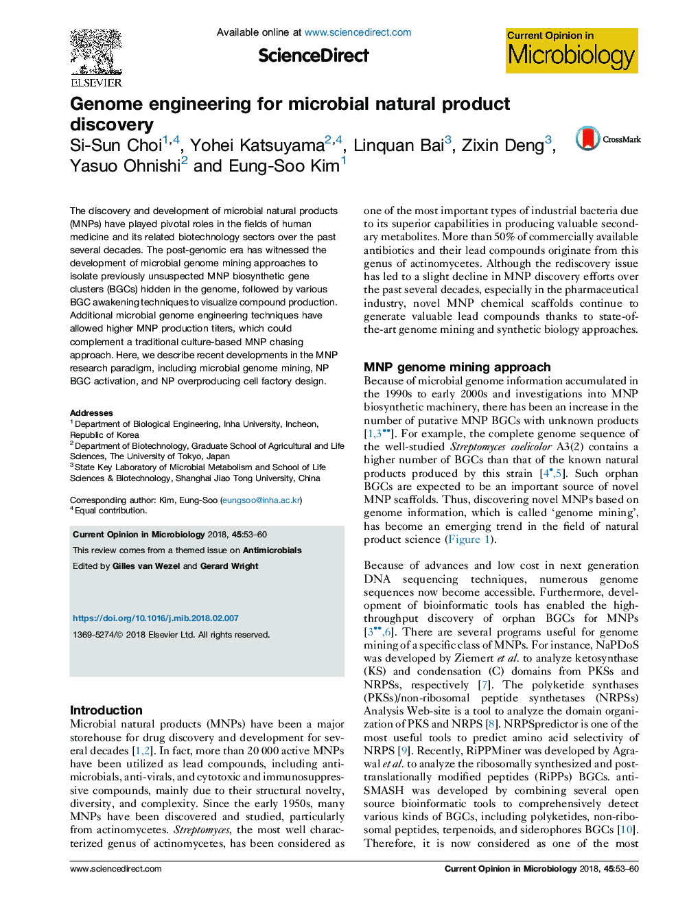 Genome engineering for microbial natural product discovery