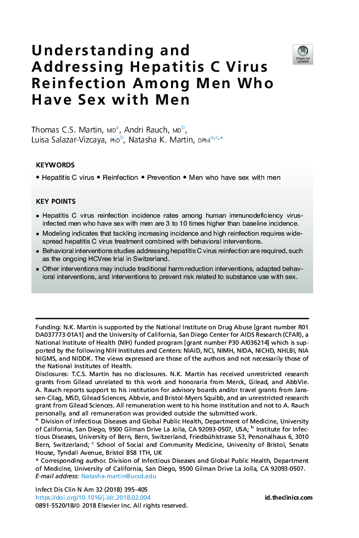 Understanding and Addressing Hepatitis C Virus Reinfection Among Men Who Have Sex with Men