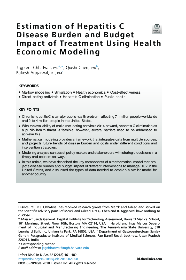 Estimation of Hepatitis C Disease Burden and Budget Impact of Treatment Using Health Economic Modeling