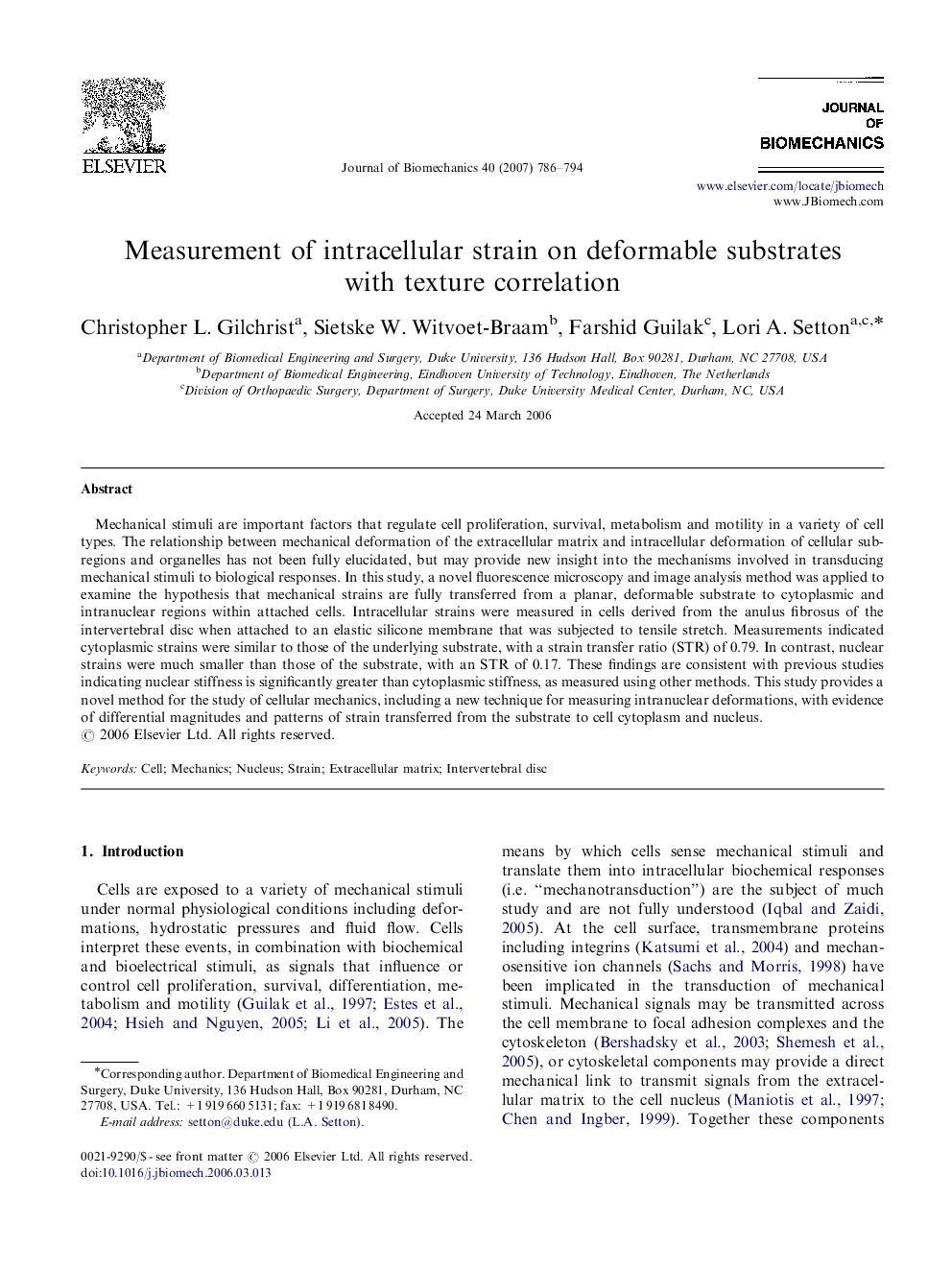 Measurement of intracellular strain on deformable substrates with texture correlation