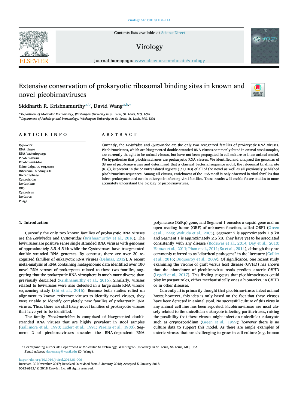 Extensive conservation of prokaryotic ribosomal binding sites in known and novel picobirnaviruses