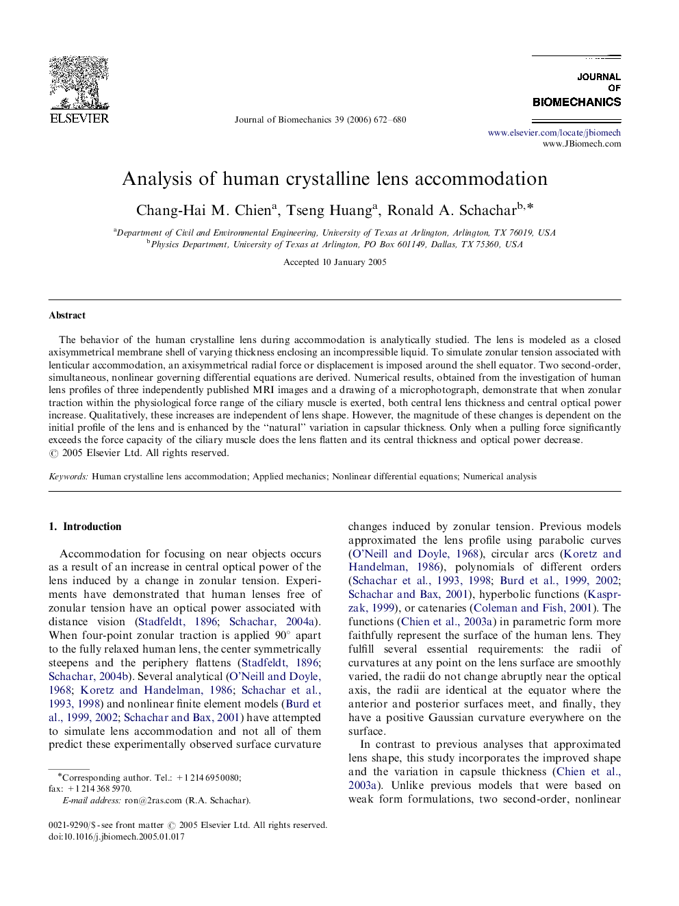 Analysis of human crystalline lens accommodation