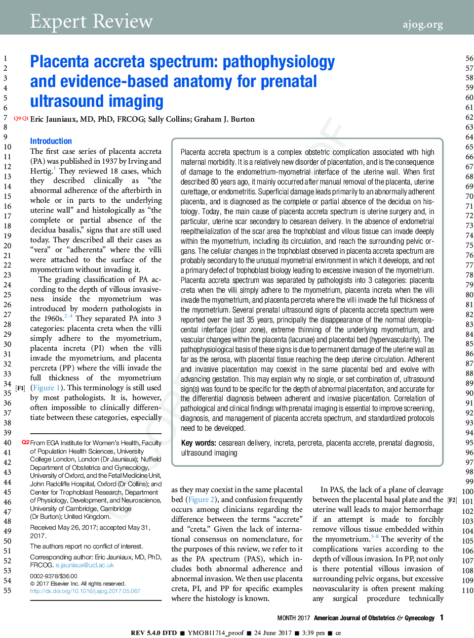 Placenta accreta spectrum: pathophysiology andÂ evidence-based anatomy for prenatal ultrasound imaging