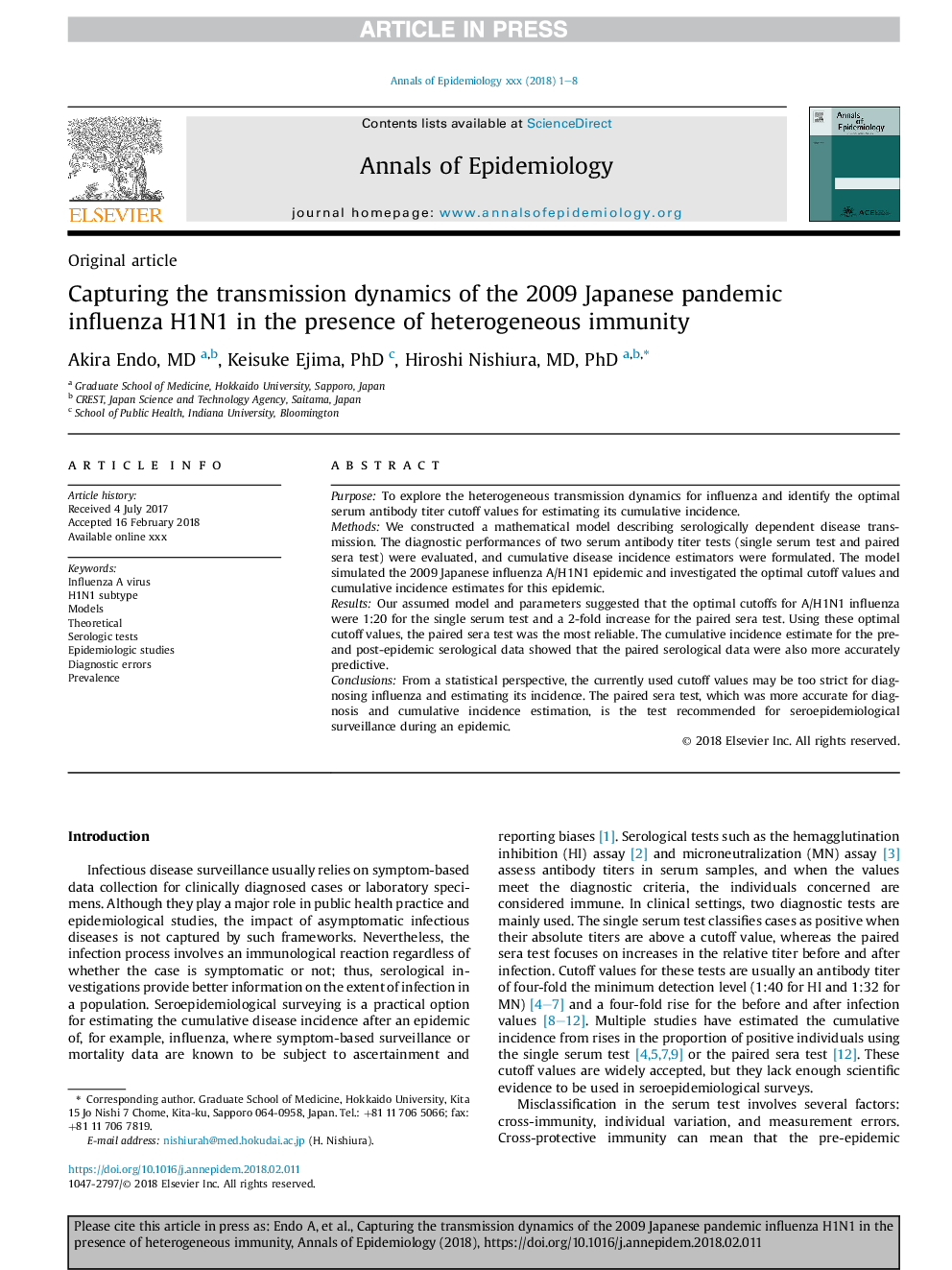 Capturing the transmission dynamics of the 2009 Japanese pandemic influenza H1N1 in the presence of heterogeneous immunity