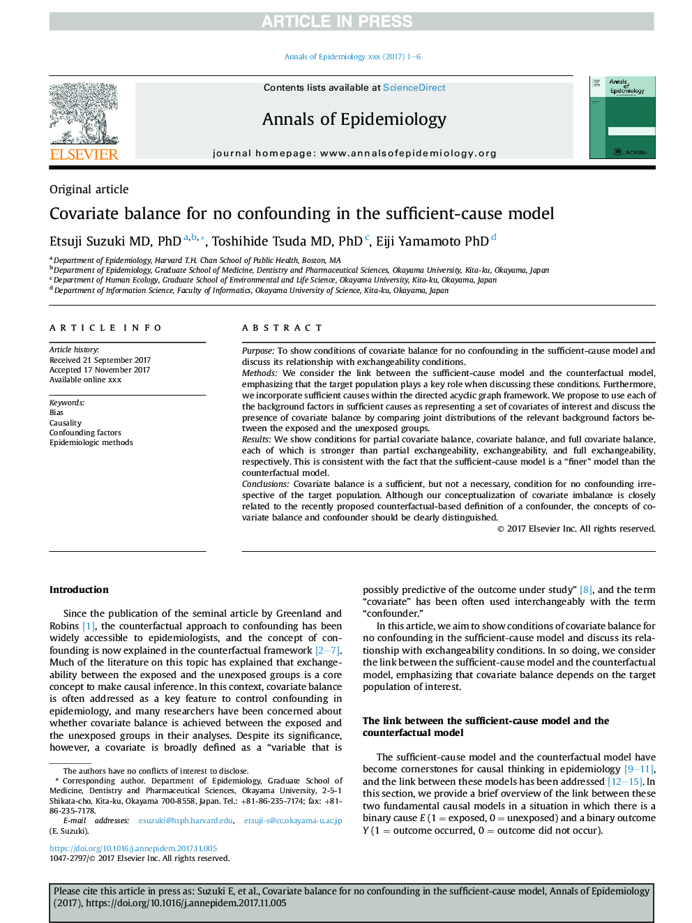 Covariate balance for no confounding in the sufficient-cause model