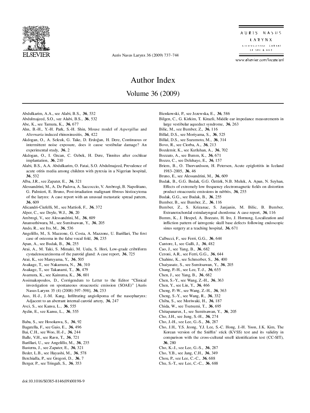 عکس صفحه اول مقاله: Author Index Author Index
