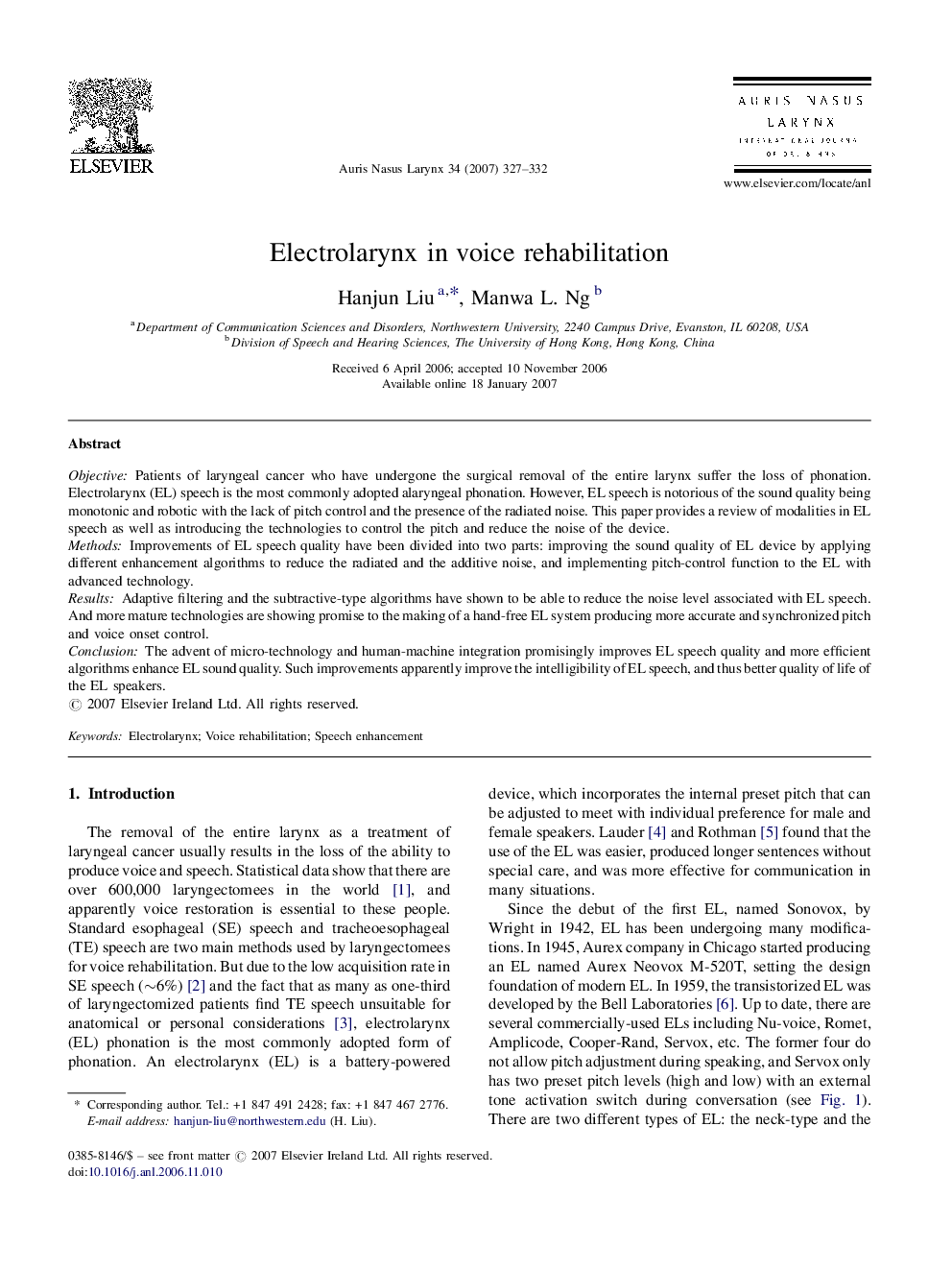 Electrolarynx in voice rehabilitation