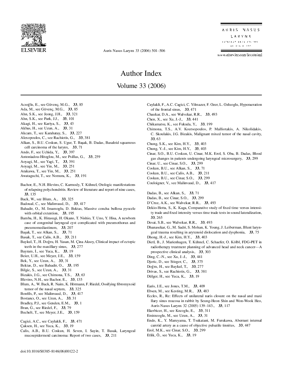 عکس صفحه اول مقاله: Author Index Author Index