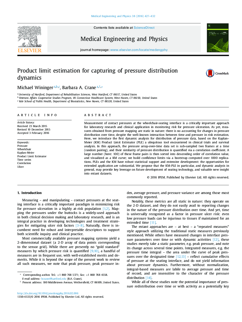 Product limit estimation for capturing of pressure distribution dynamics