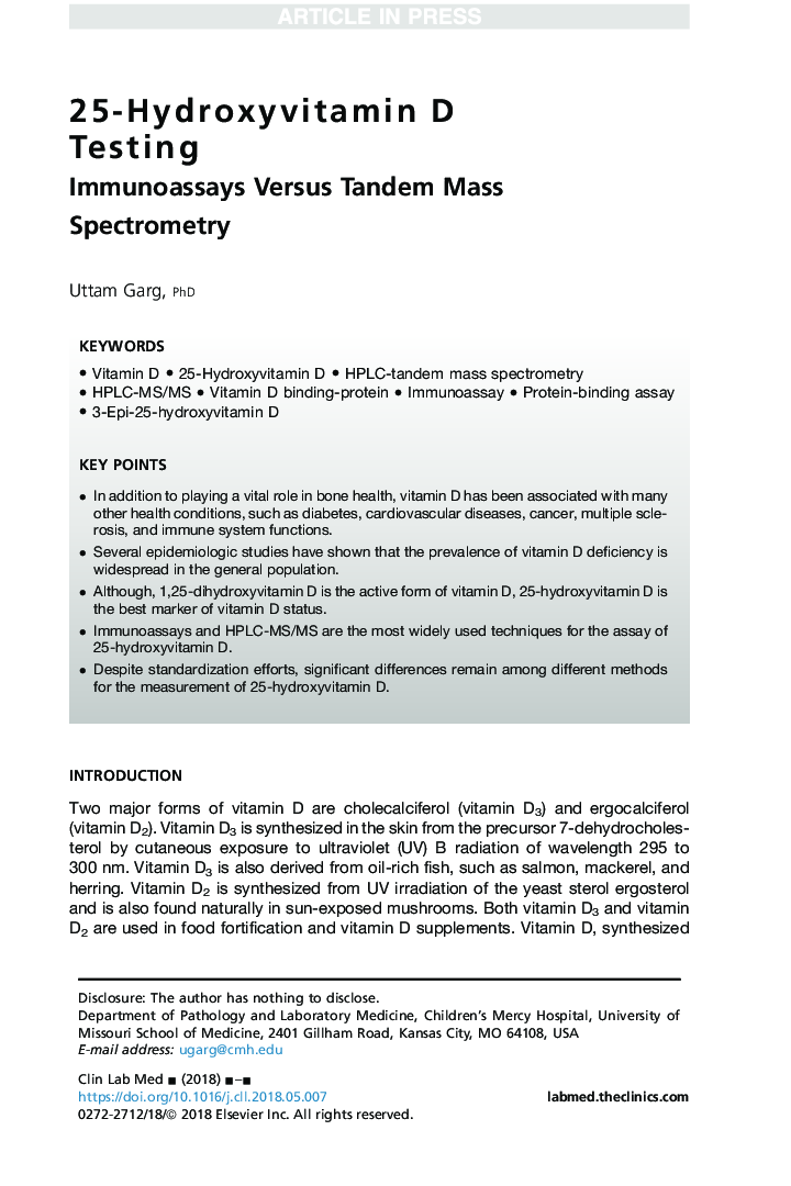 25-Hydroxyvitamin D Testing