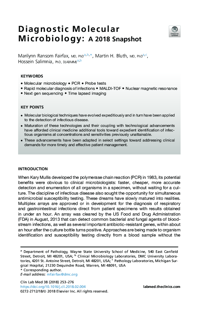 Diagnostic Molecular Microbiology