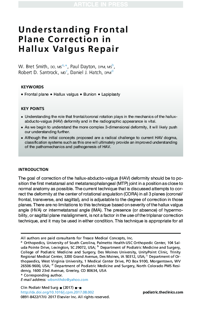 Understanding Frontal Plane Correction in Hallux Valgus Repair