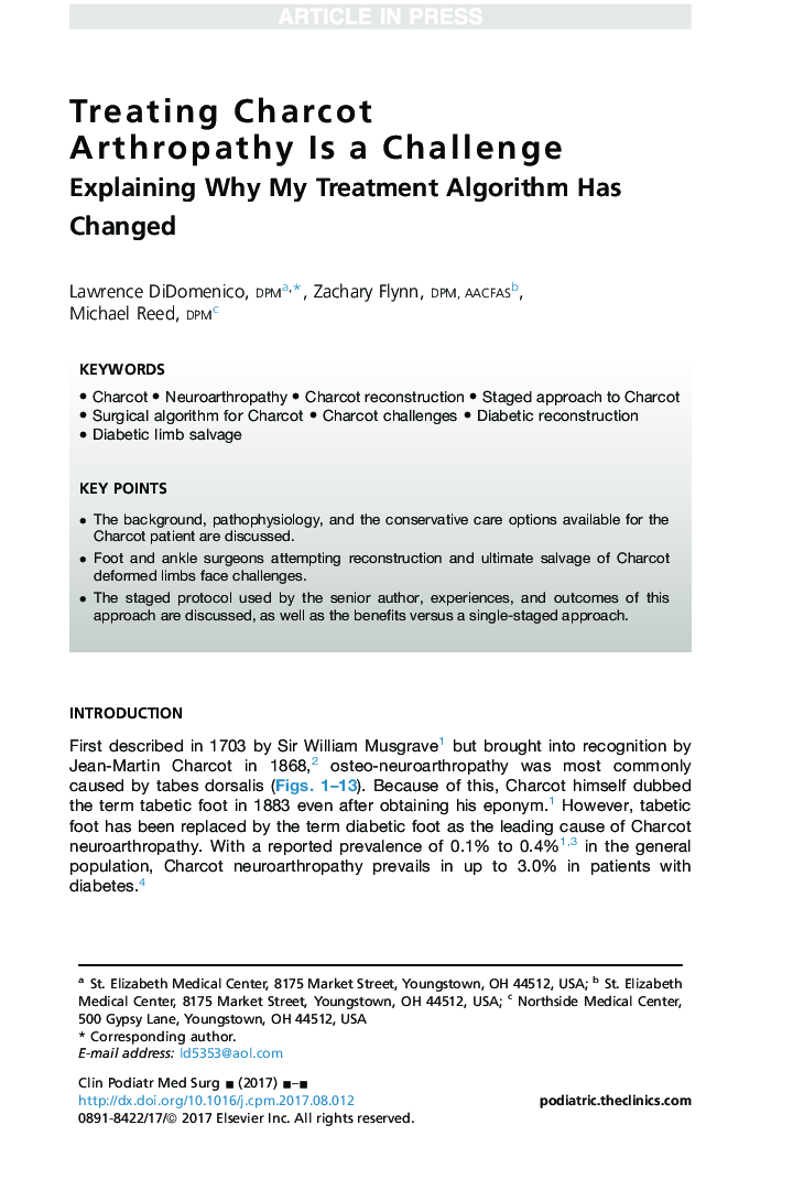 Treating Charcot Arthropathy Is a Challenge