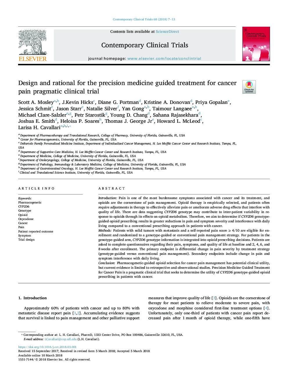 Design and rational for the precision medicine guided treatment for cancer pain pragmatic clinical trial