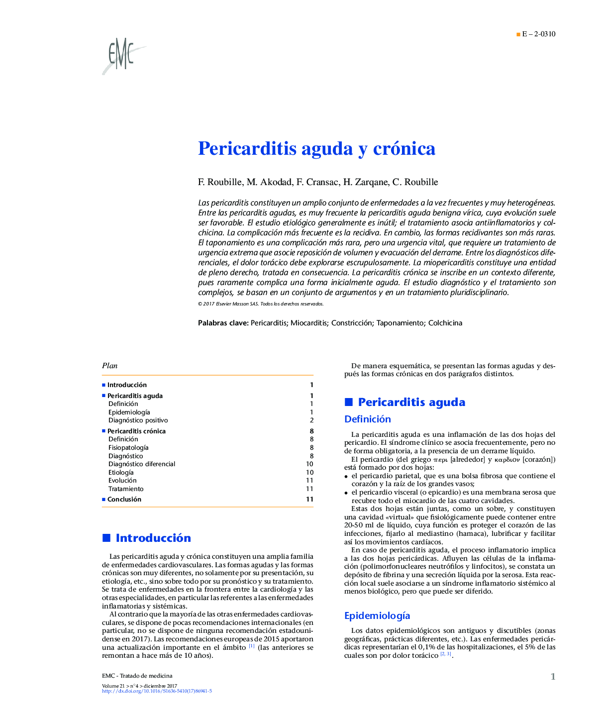 Pericarditis aguda y crónica