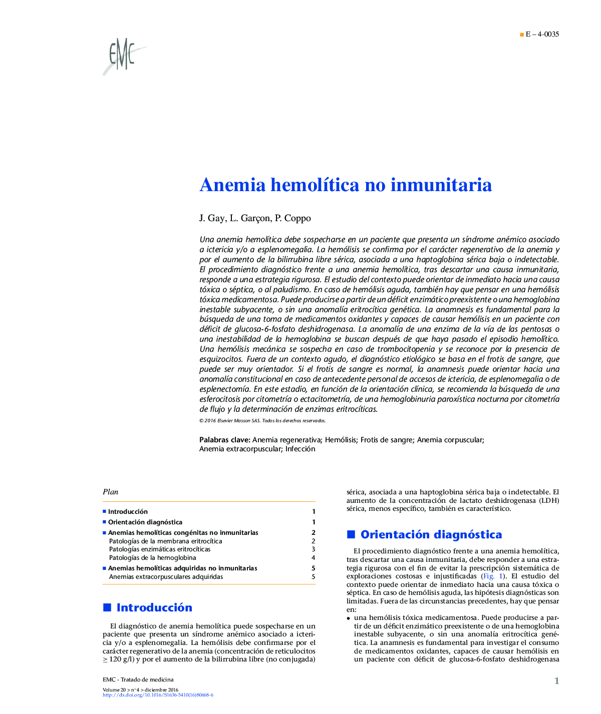Anemia hemolÃ­tica no inmunitaria