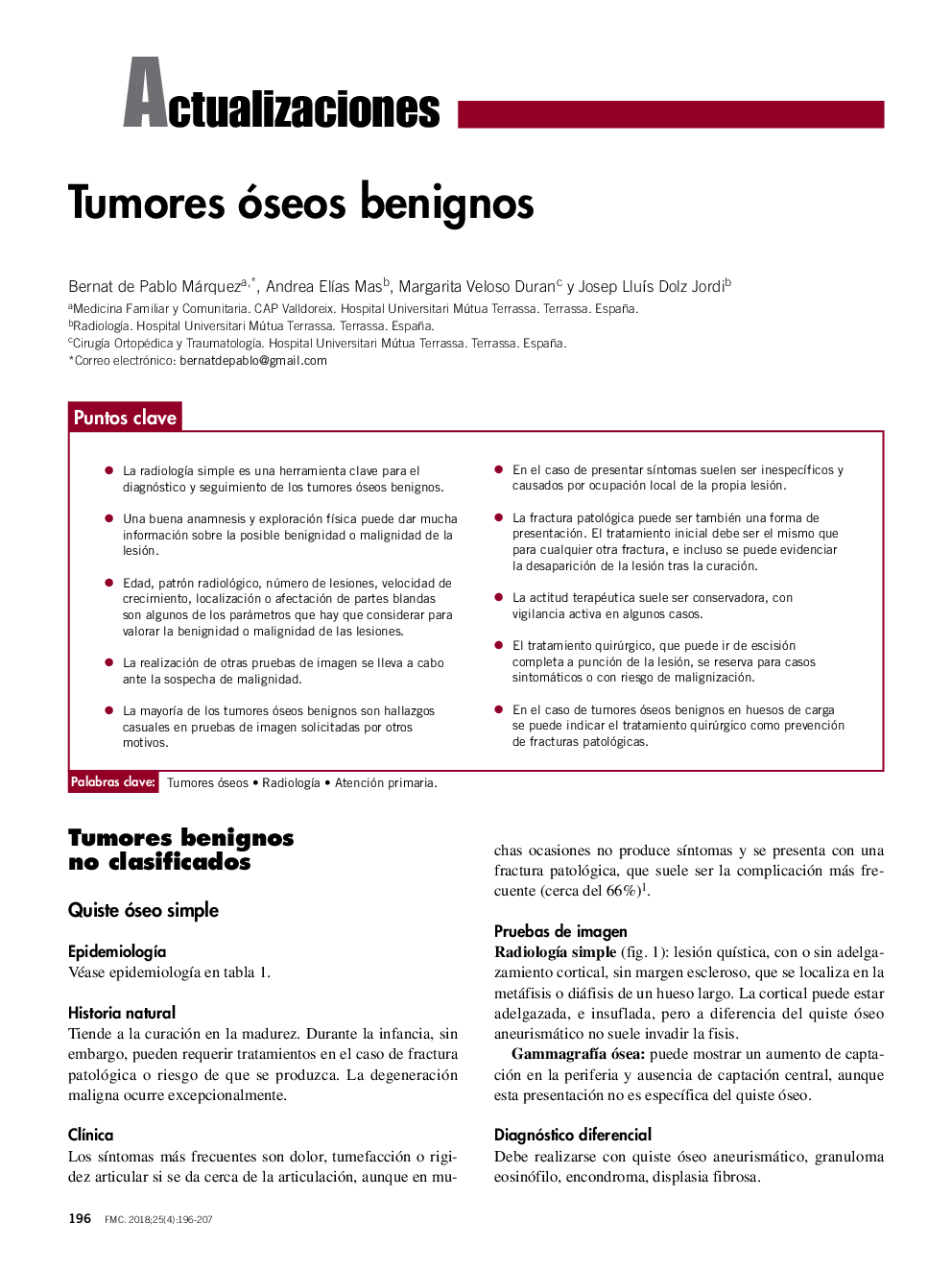 Tumores óseos benignos