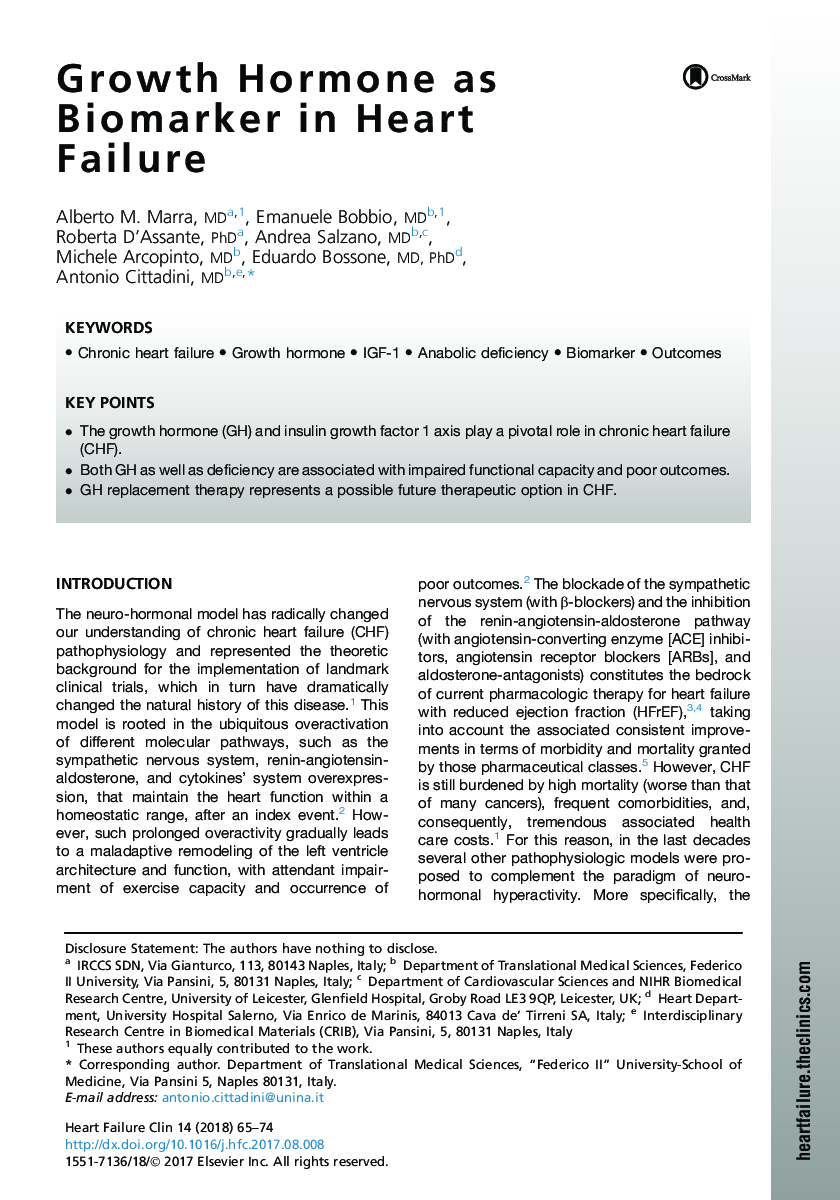 Growth Hormone as Biomarker in Heart Failure