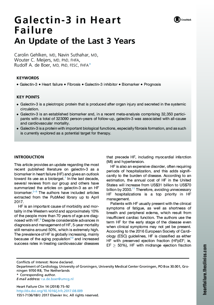 Galectin-3 in Heart Failure