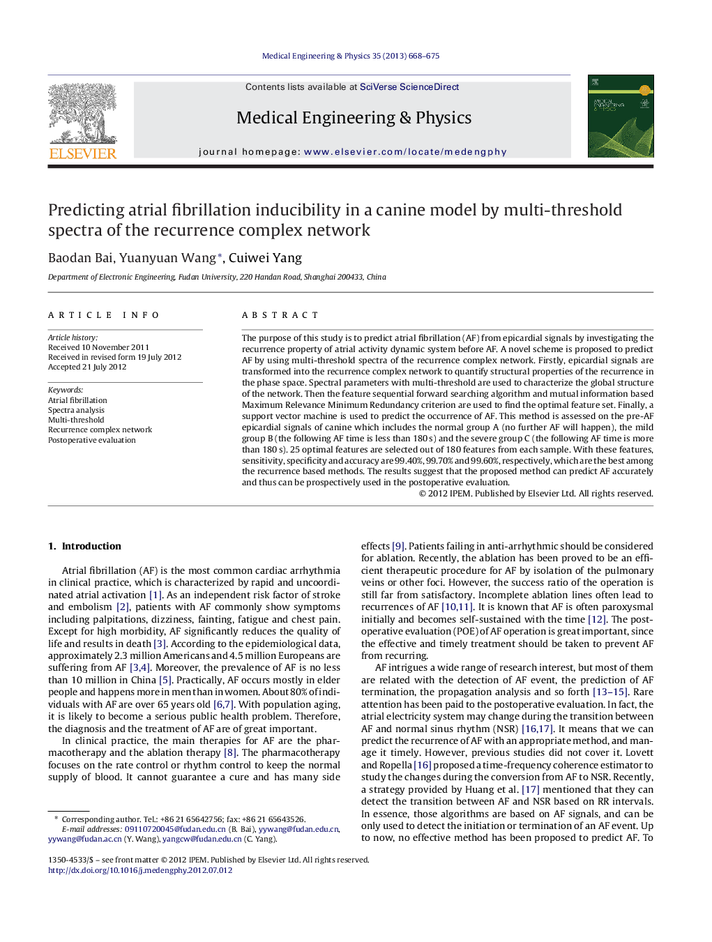 Predicting atrial fibrillation inducibility in a canine model by multi-threshold spectra of the recurrence complex network