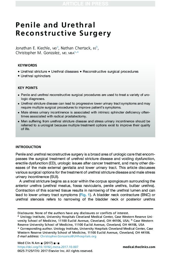 Penile and Urethral Reconstructive Surgery