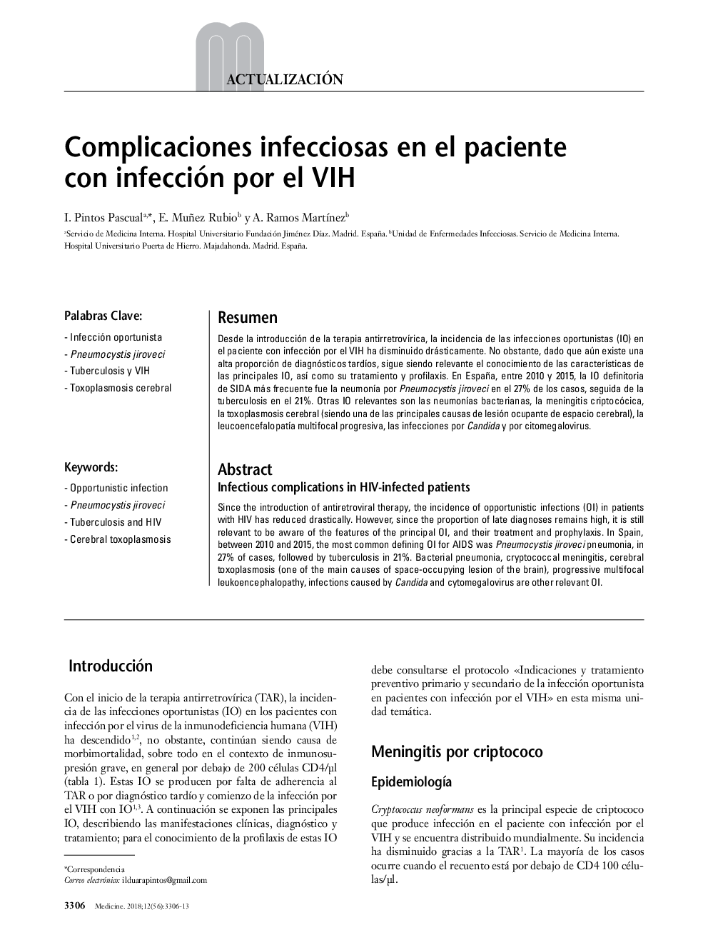 Complicaciones infecciosas en el paciente con infección por el VIH