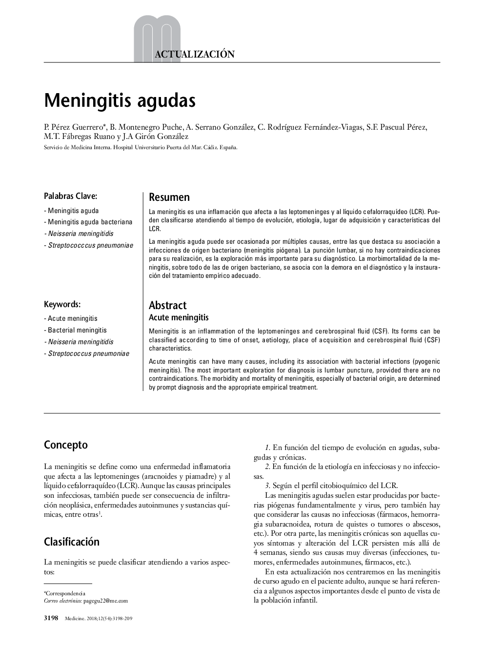 Meningitis agudas