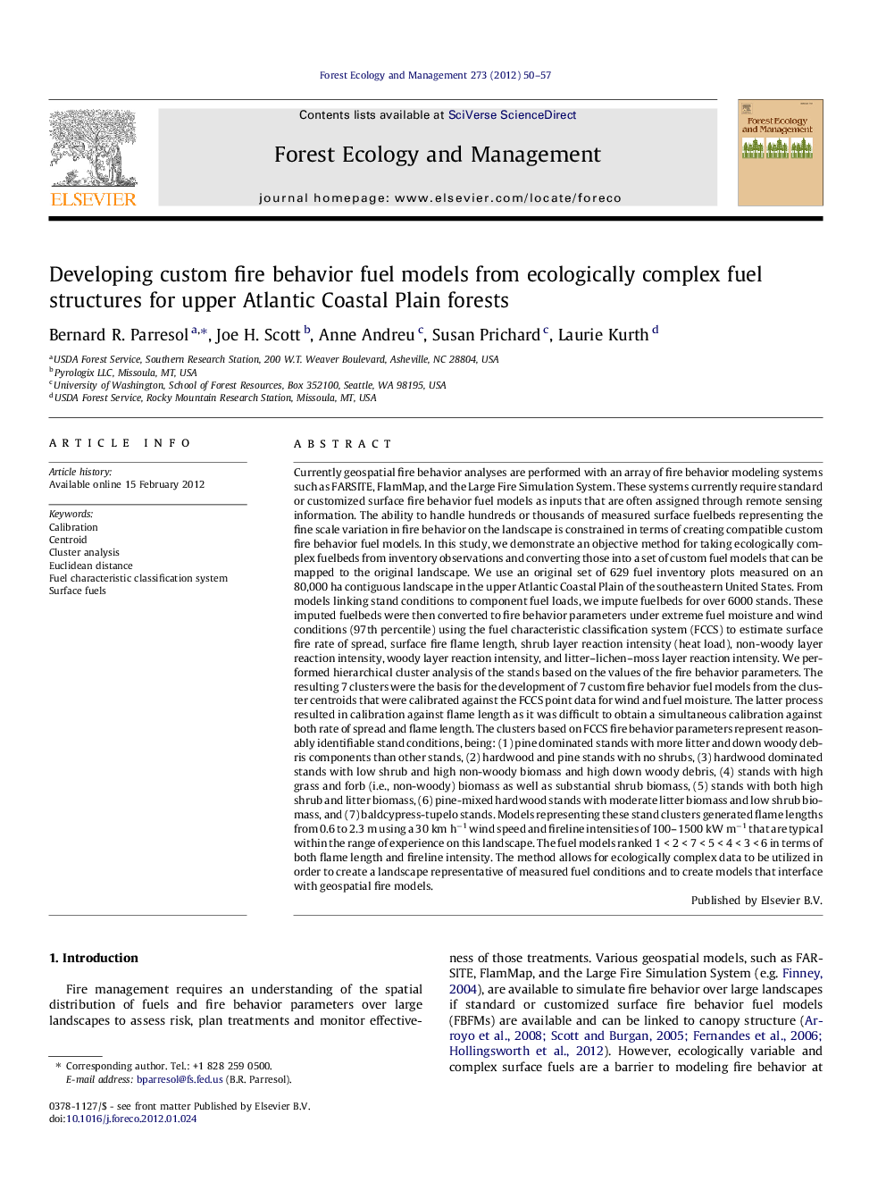 Developing custom fire behavior fuel models from ecologically complex fuel structures for upper Atlantic Coastal Plain forests