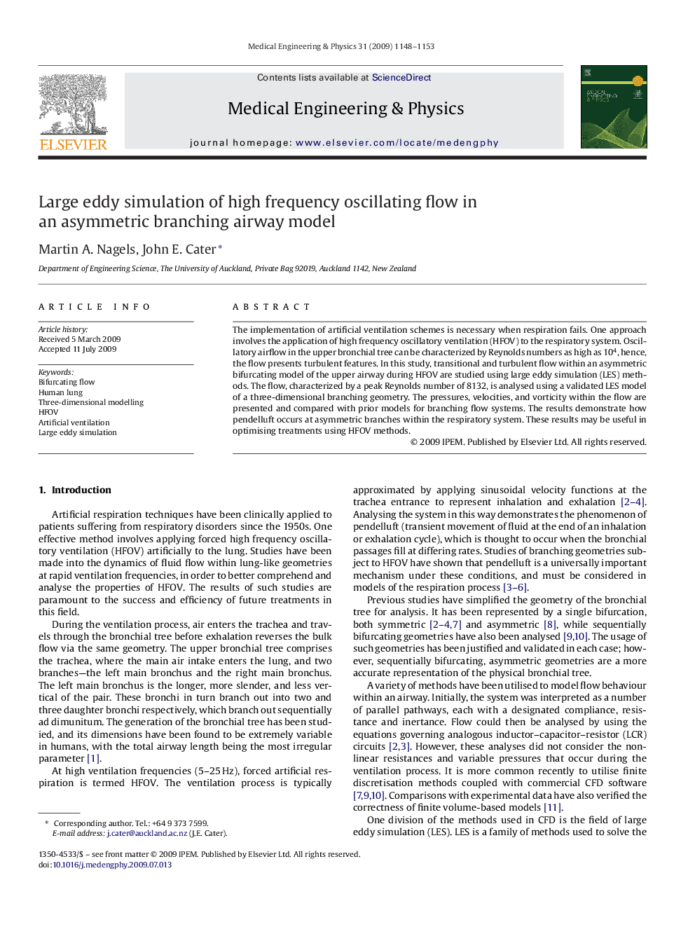 Large eddy simulation of high frequency oscillating flow in an asymmetric branching airway model