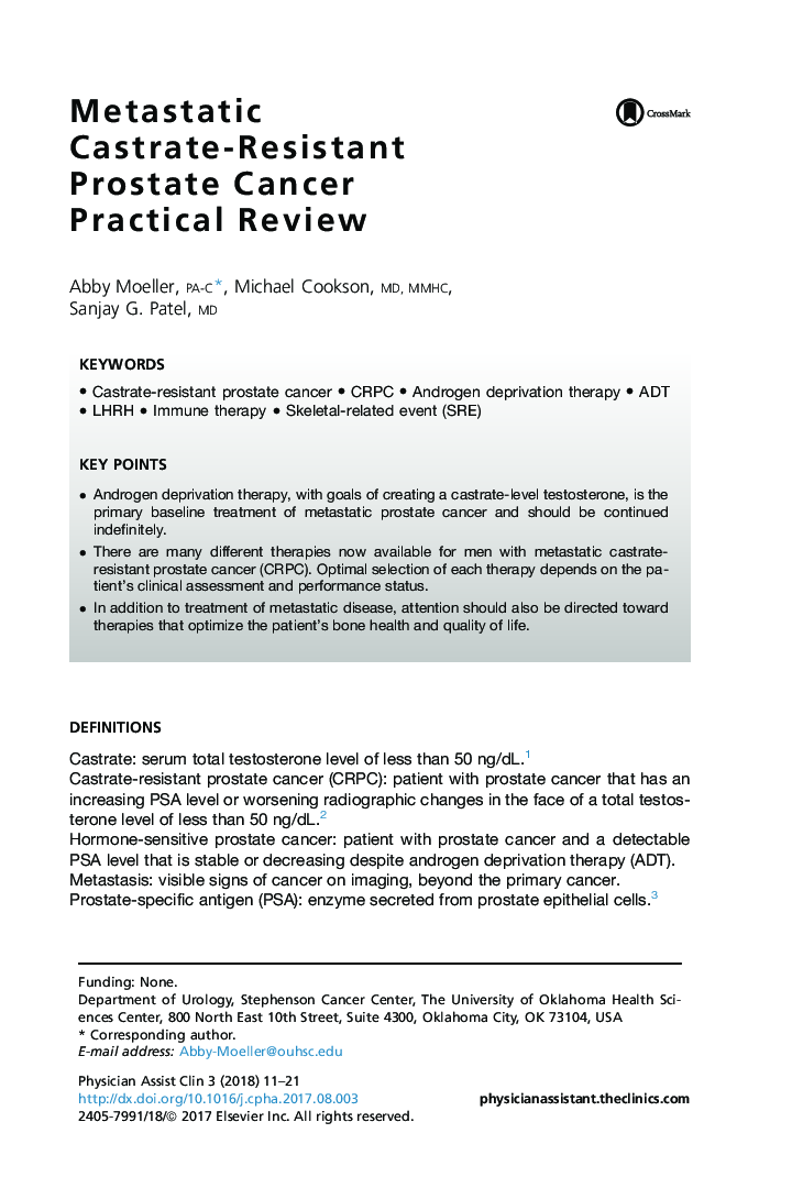 Metastatic Castrate-Resistant Prostate Cancer Practical Review