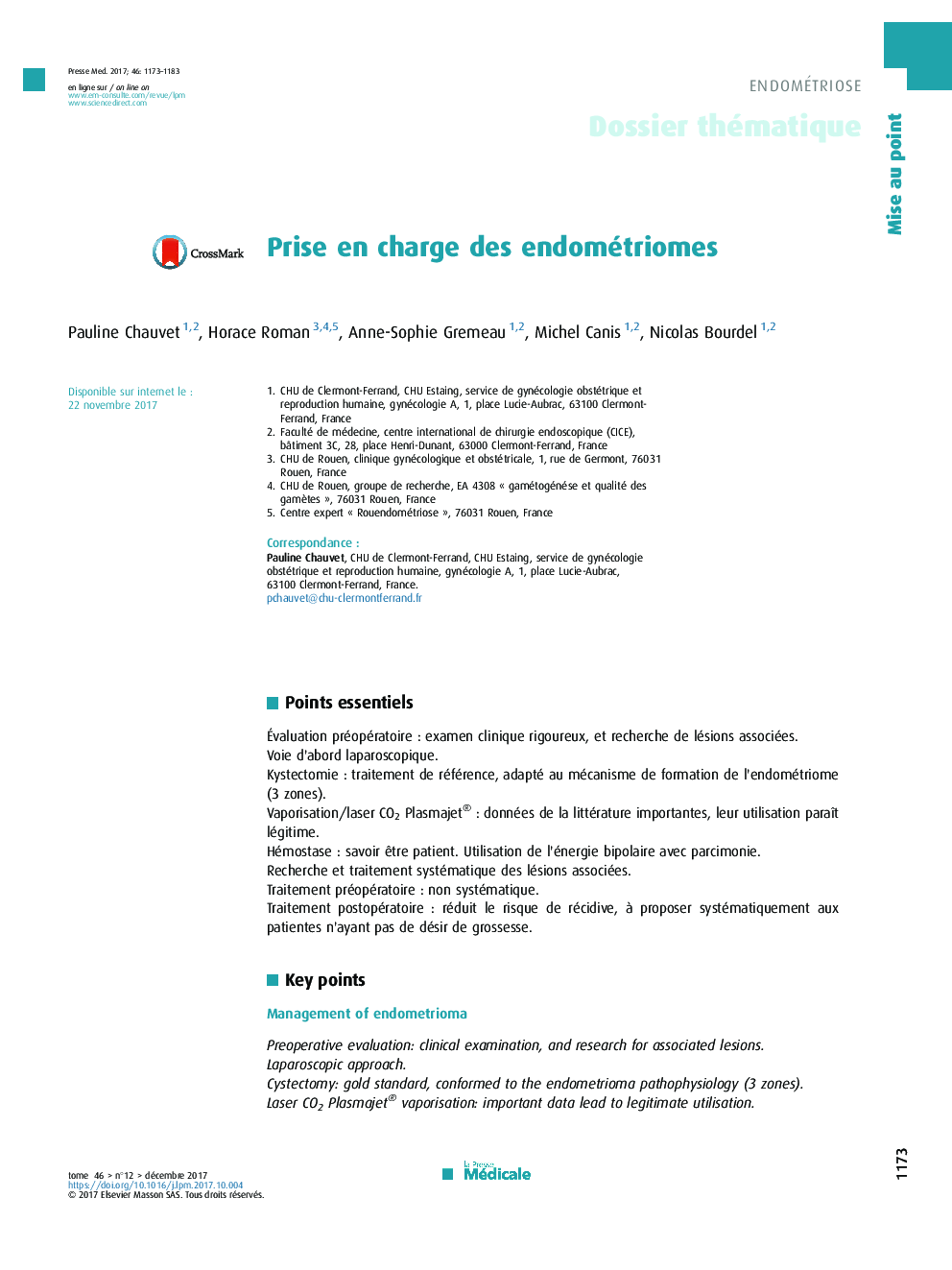 Prise en charge des endométriomes