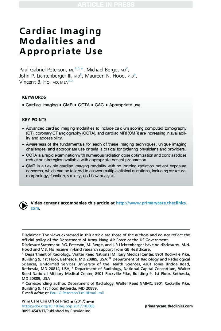 Cardiac Imaging Modalities and Appropriate Use