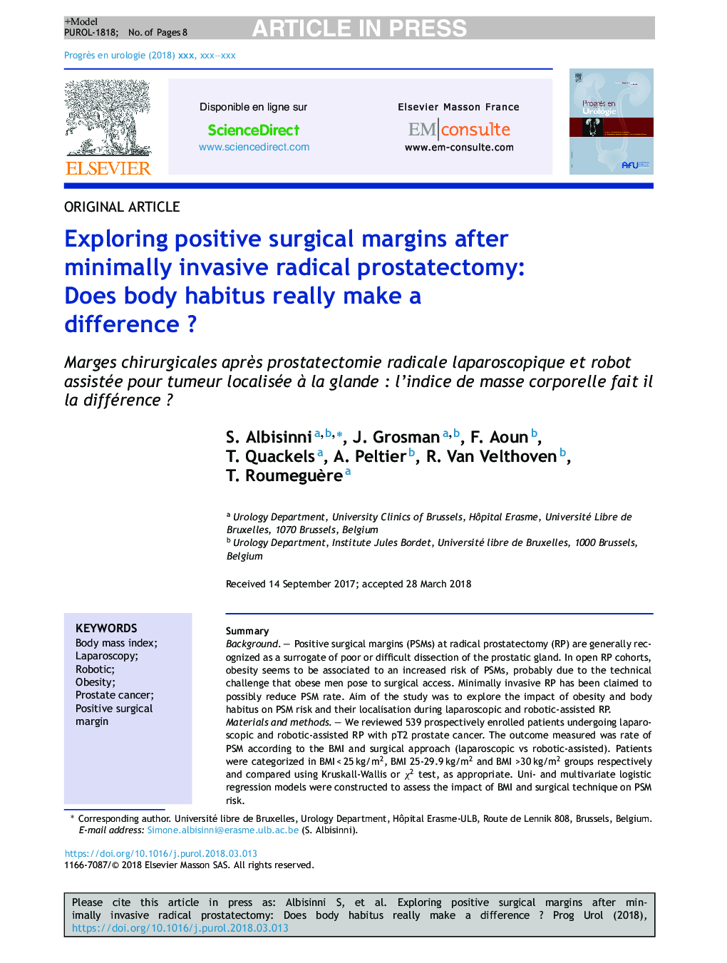 Exploring positive surgical margins after minimally invasive radical prostatectomy: Does body habitus really make a differenceÂ ?