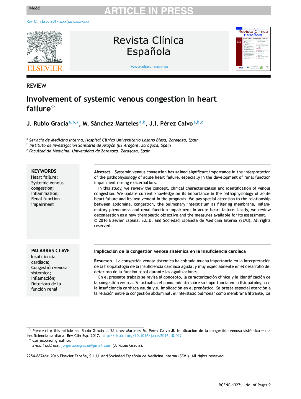 Involvement of systemic venous congestion in heart failure