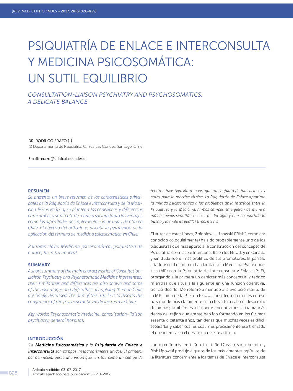 PSIQUIATRÍA DE ENLACE E INTERCONSULTA Y MEDICINA PSICOSOMÁTICA: UN SUTIL EQUILIBRIO