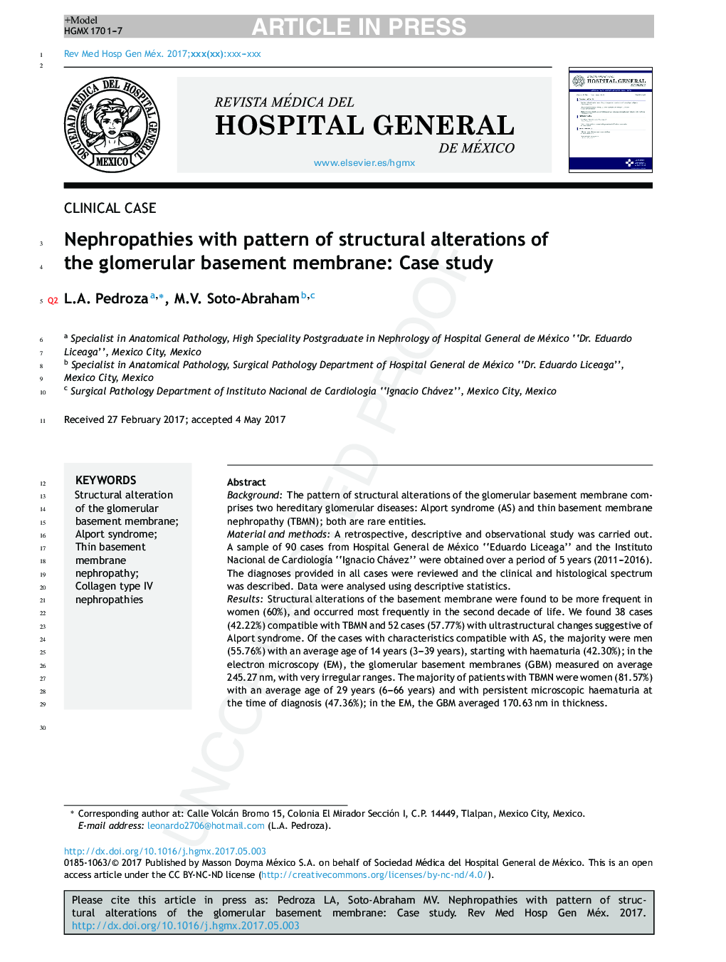 Nephropathies with pattern of structural alterations of the glomerular basement membrane: Case study