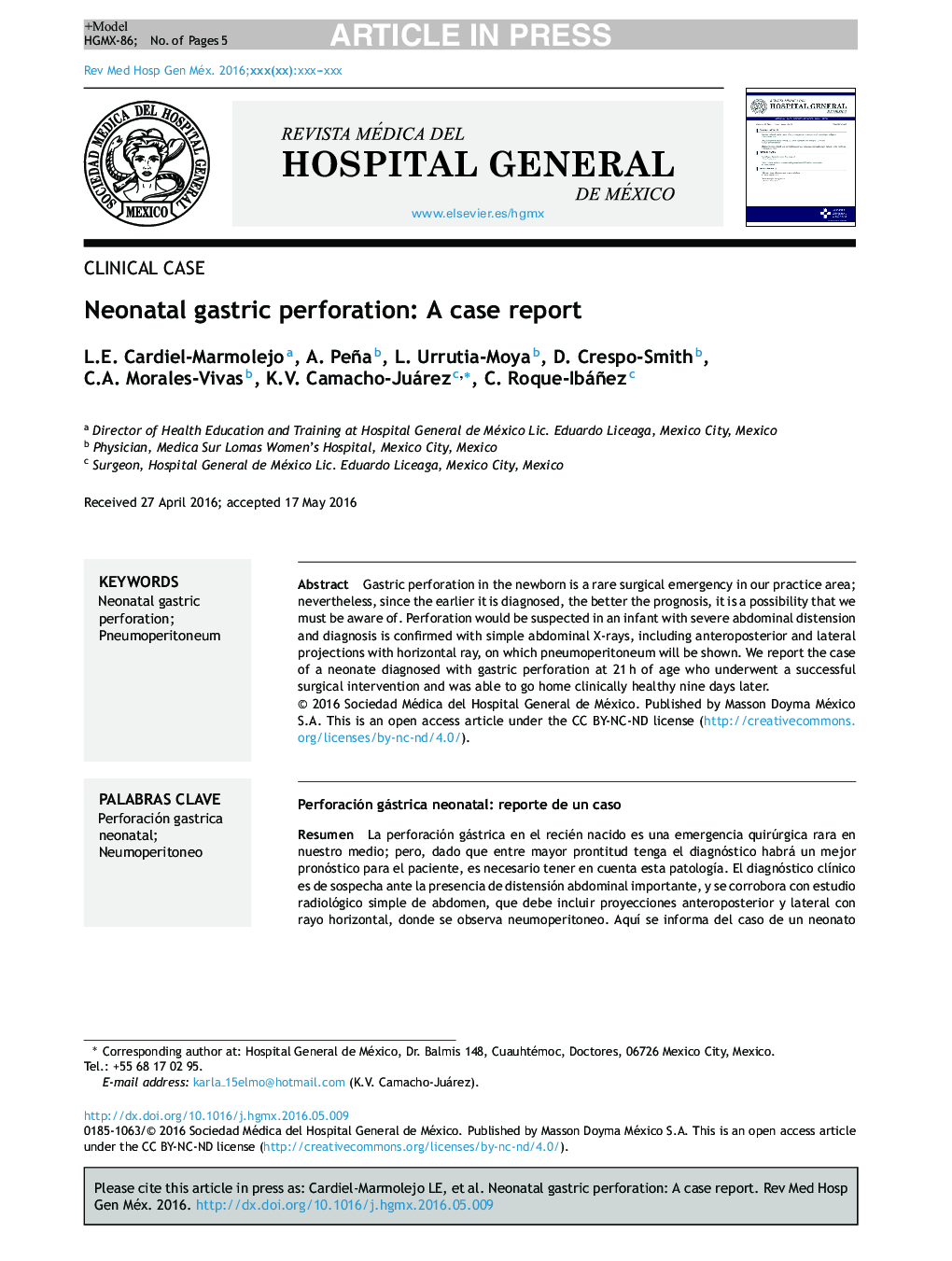 Neonatal gastric perforation: A case report