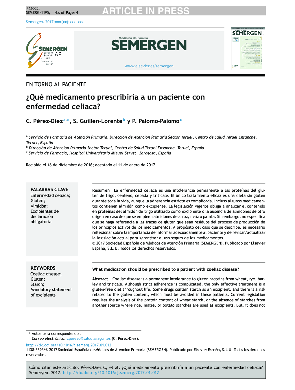 Â¿Qué medicamento prescribirÃ­a a un paciente con enfermedad celiaca?