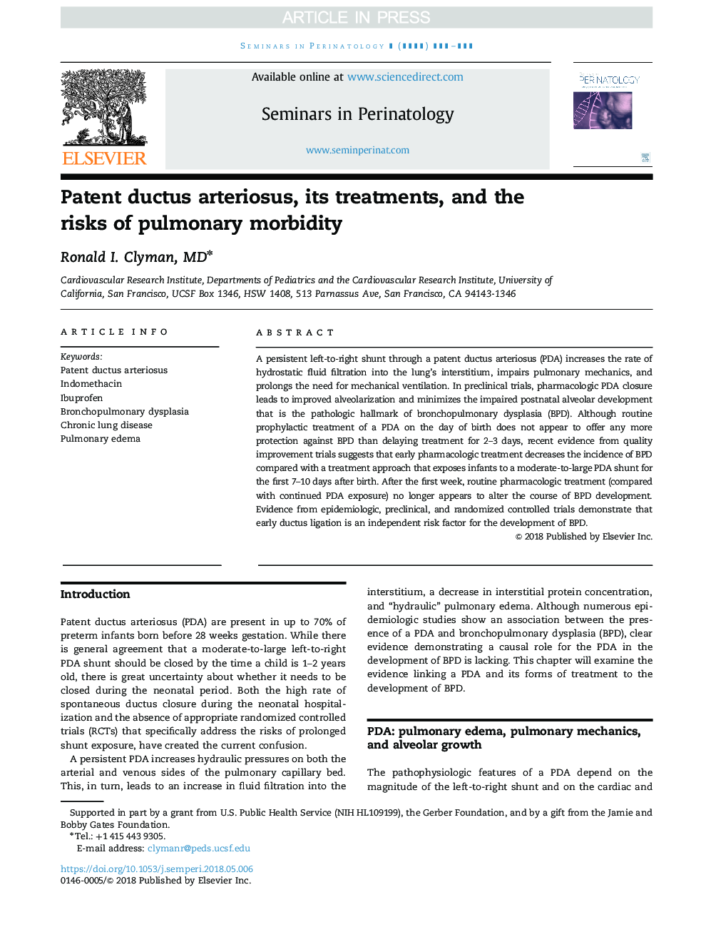 Patent ductus arteriosus, its treatments, and the risks of pulmonary morbidity